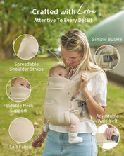 Load image into Gallery viewer, GROWNSY Newborn Carrier, Ergonomic, Cozy Baby Carrier, Cream Wrap-Like Comfort, Soft Breathable Fabric, Foldable Head Support, Reduced Shoulder Pressure, OEKO-TEX Certified