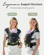 Load image into Gallery viewer, GROWNSY Baby Carrier,Wrap Carrier, Ergonomic with Head Support,Deep Grey Soft Breathable Fabric, Perfect for Newborns to Toddlers. Ergonomic Design Reduces Back Strain. Easy On/Off Design