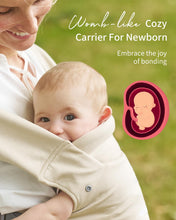 Load image into Gallery viewer, GROWNSY Newborn Carrier, Ergonomic, Cozy Baby Carrier, Cream Wrap-Like Comfort, Soft Breathable Fabric, Foldable Head Support, Reduced Shoulder Pressure, OEKO-TEX Certified
