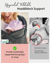 Load image into Gallery viewer, GROWNSY Baby Carrier,Wrap Carrier, Ergonomic with Head Support,Deep Grey Soft Breathable Fabric, Perfect for Newborns to Toddlers. Ergonomic Design Reduces Back Strain. Easy On/Off Design
